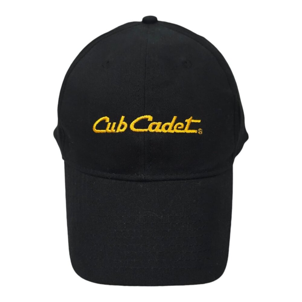 Cub Cadet Cap Embroidered Logo Strapback Trucker Baseball Black Yellow Hat